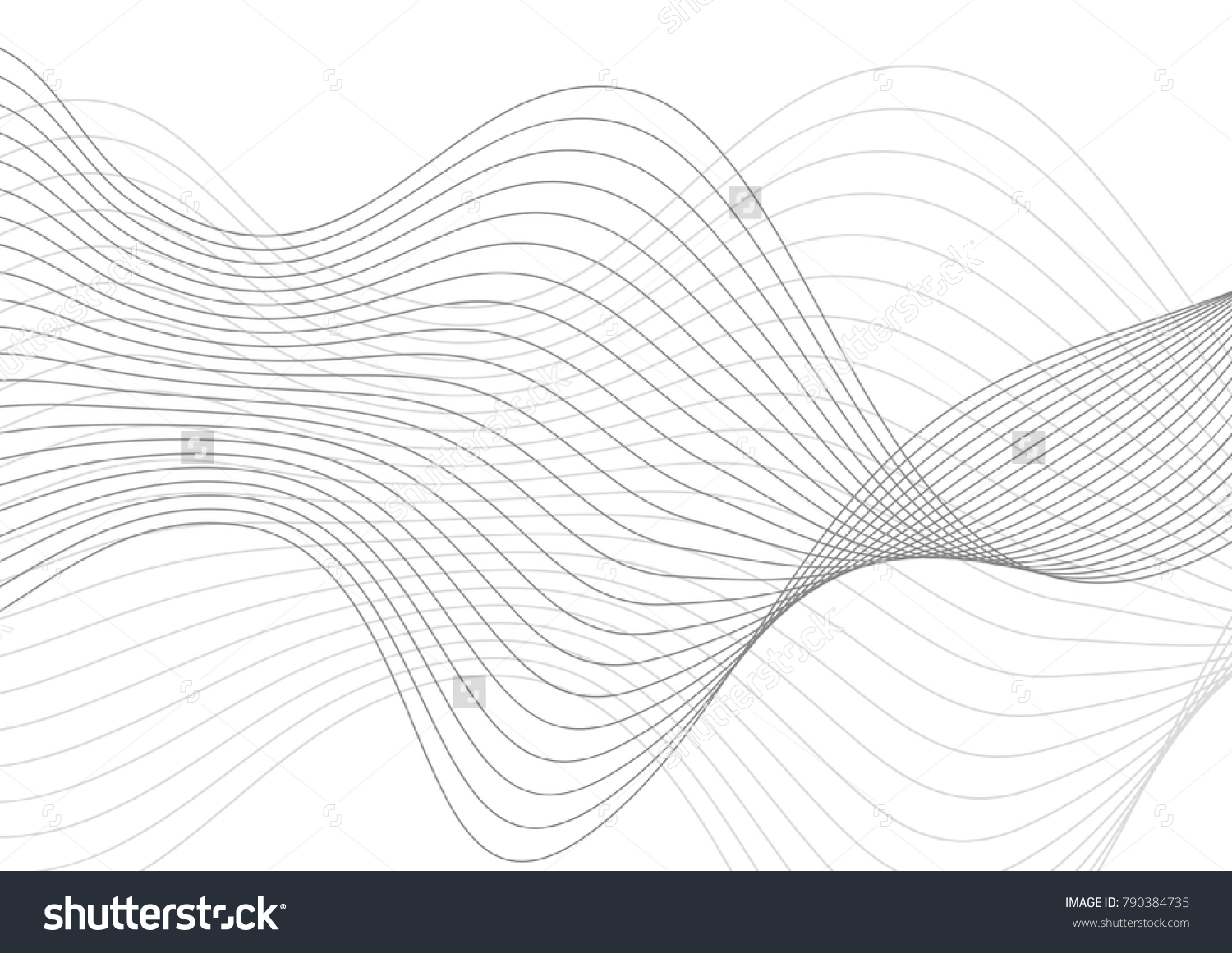 Gray Wavy Lines On White Isolated Stock Vector (Royalty Free) 790384735 ...