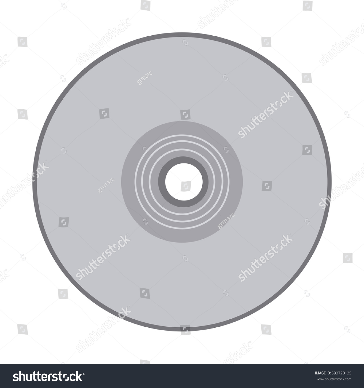 Grayscale Silhouette Compact Disc Vector Illustration Stock Vector ...