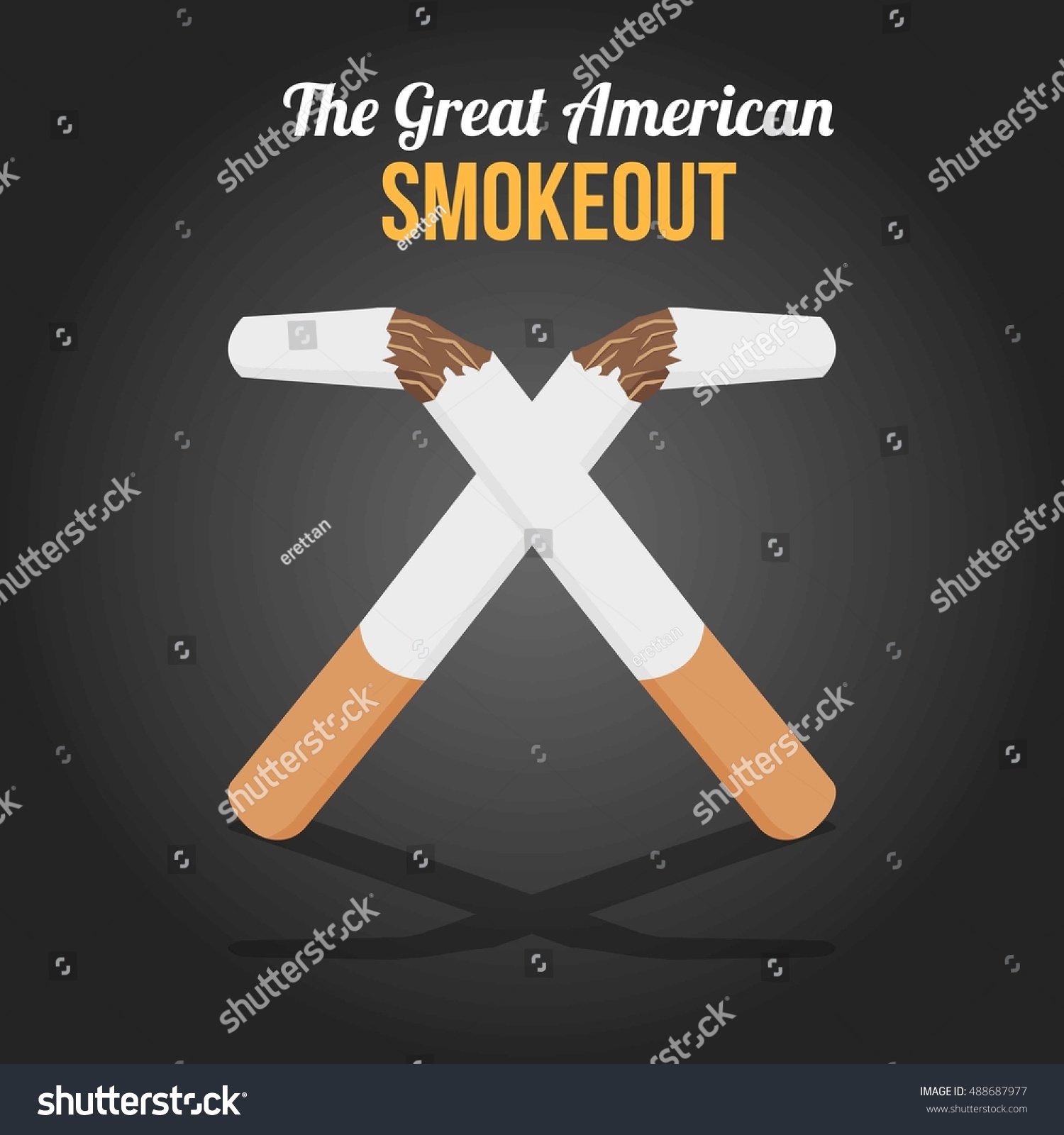 Great American Smoke Out Campaign Poster Stock Vector (Royalty Free