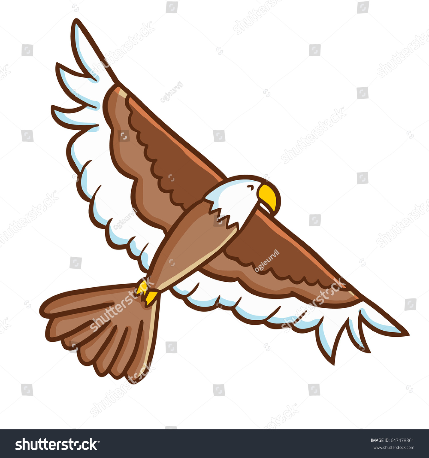 Great Cool Brown Eagle Flying Vector Stock Vector (Royalty Free) 647478361