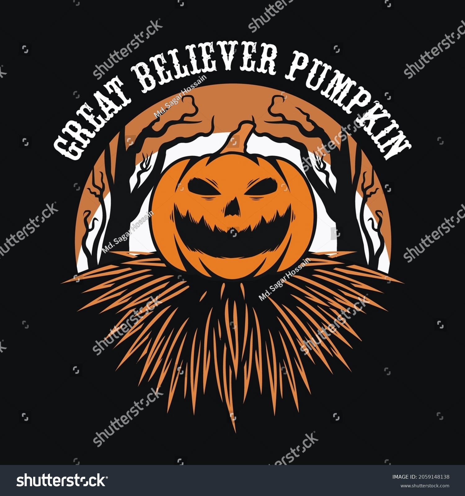 SVG of Great Believer Pumpkin SVG T-shirt Design. svg