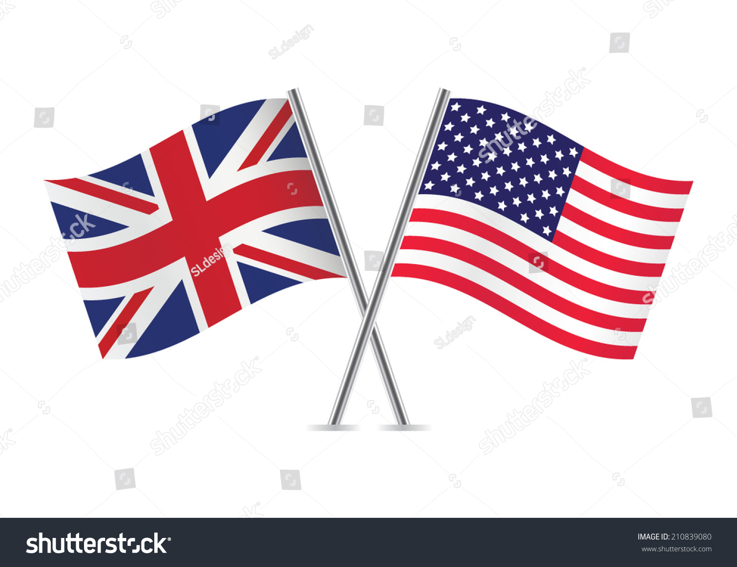 SVG of Great Britain and America flags. British and American flags on white background. Vector icon set. Vector illustration. svg