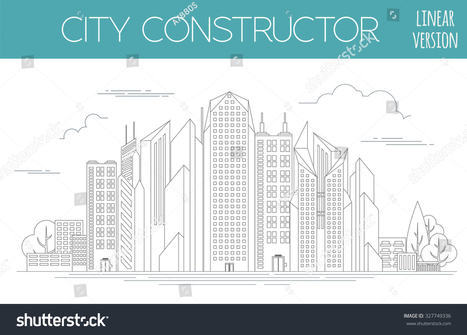 Great City Map Creator Outline Version Stock Vector Royalty Free   Stock Vector Great City Map Creator Outline Version House Constructor House Cafe Restaurant Shop 327749336 