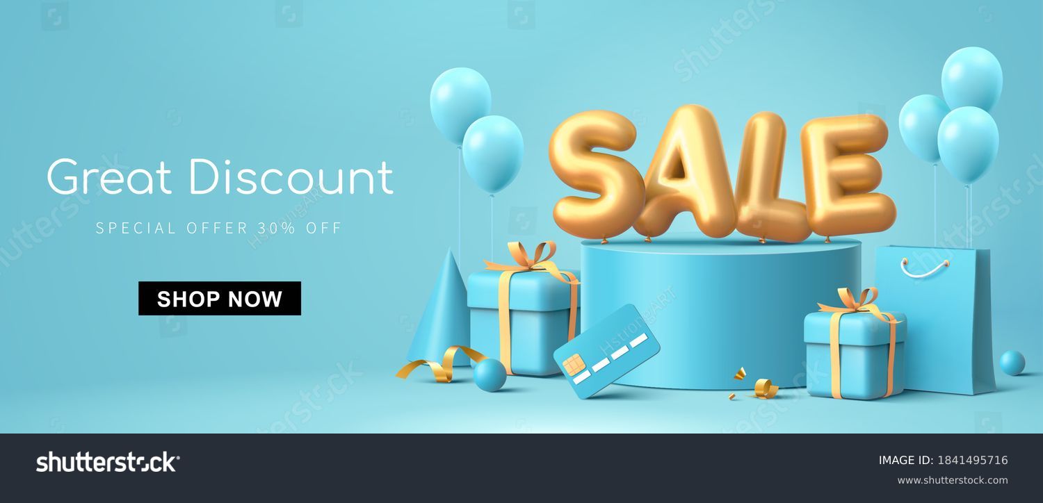 Great Discount Sale Banner Design 3d Stock Vector (Royalty Free ...