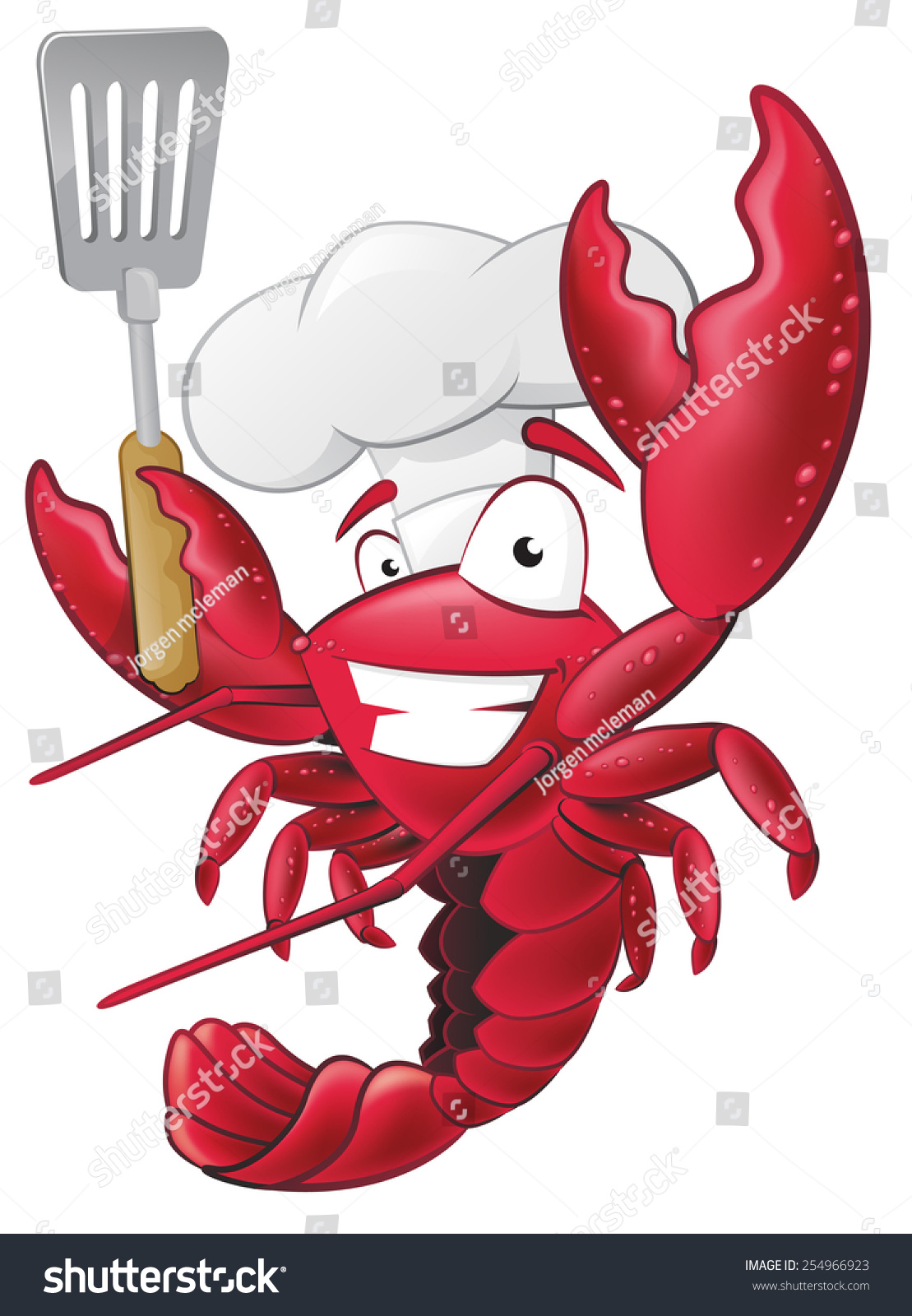 Great Illustration Happy Lobster Chef Holding Stock Vector (Royalty ...