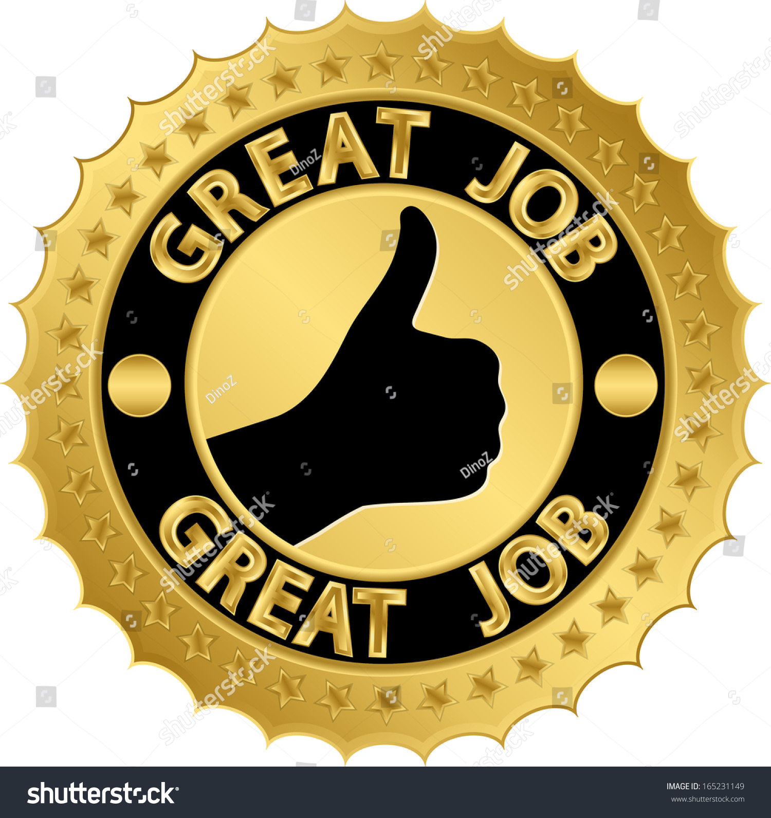 Great Job Golden Label Vector Illustration Stock Vector (Royalty Free ...