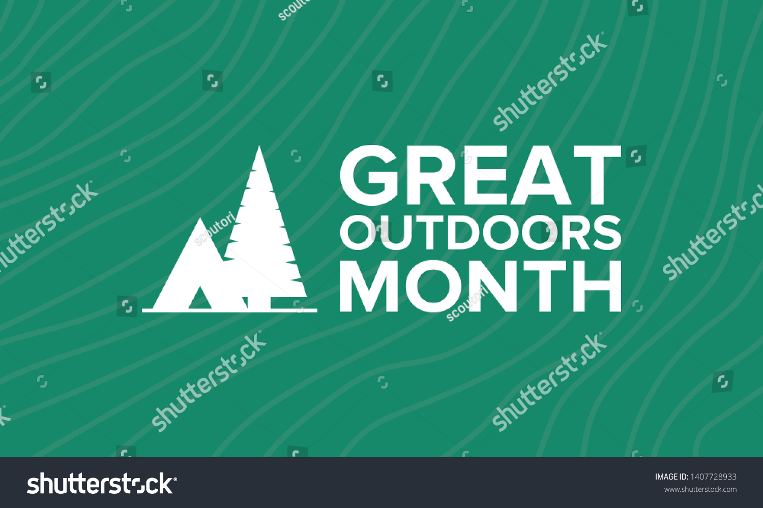 Great Outdoors Month June Celebrated Annual Stock Vector (Royalty Free