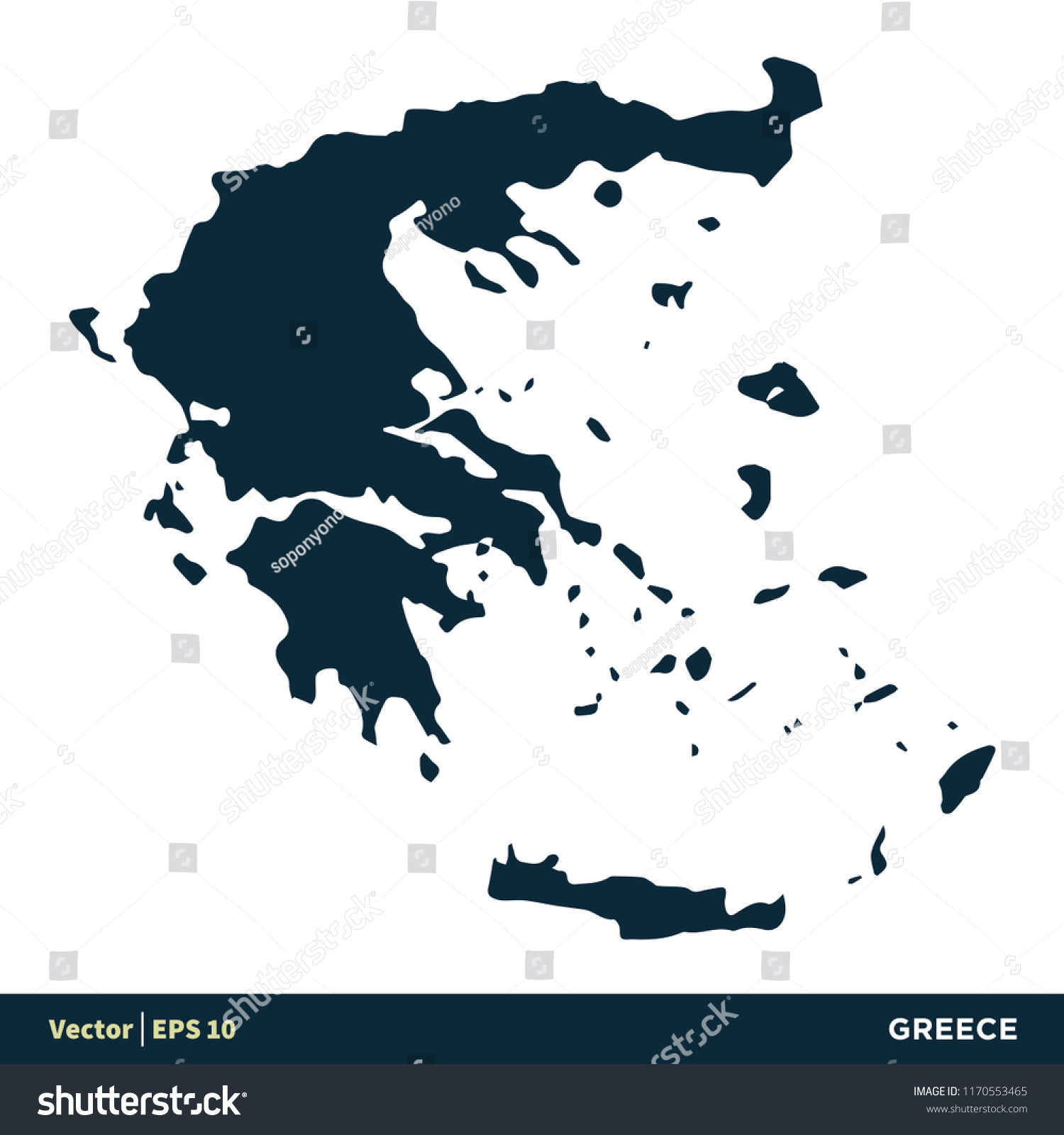 Greece Europe Countries Map Vector Icon Stock Vector (Royalty Free ...