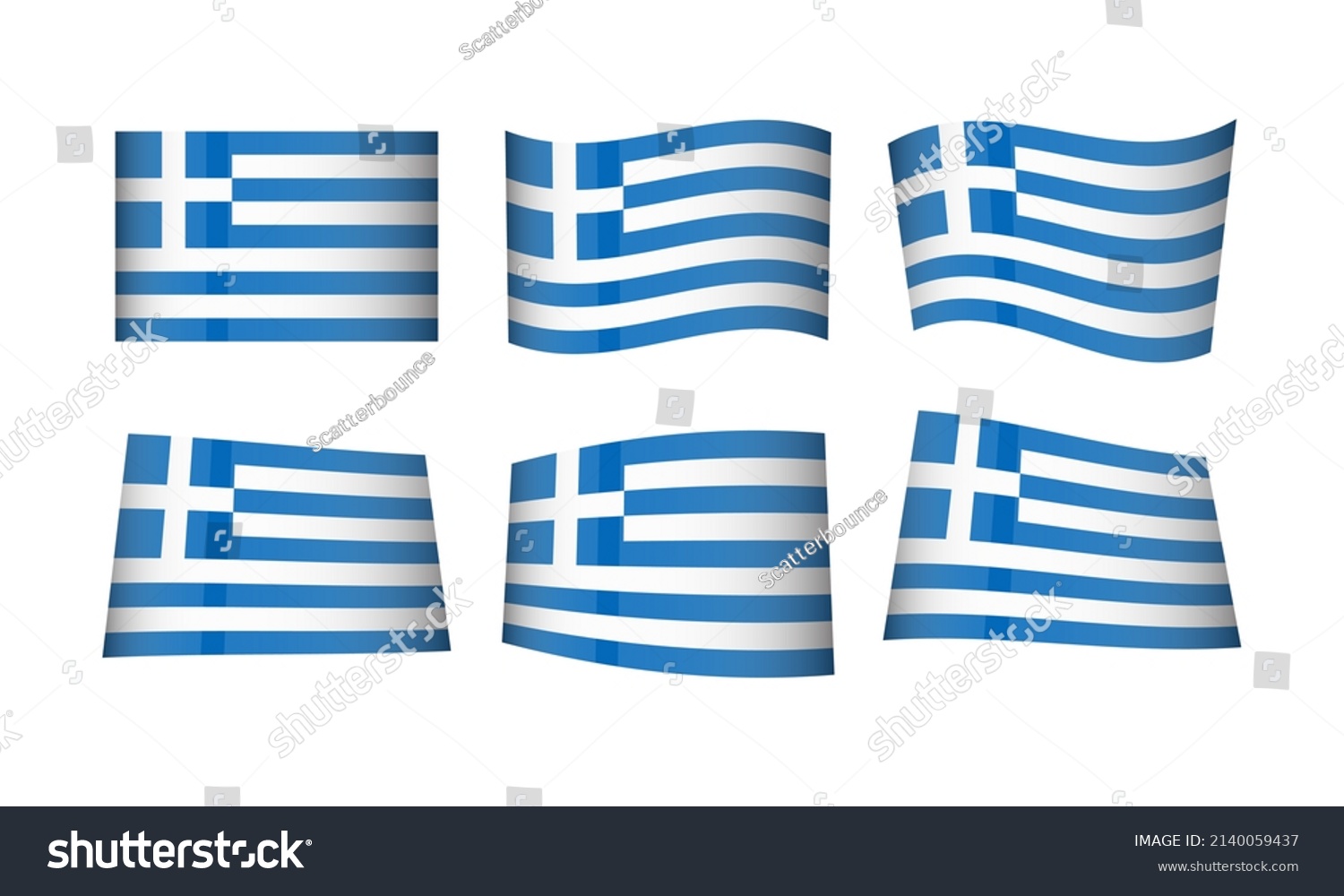 Greece Flag Set Greek Flags National Stock Vector (Royalty Free ...