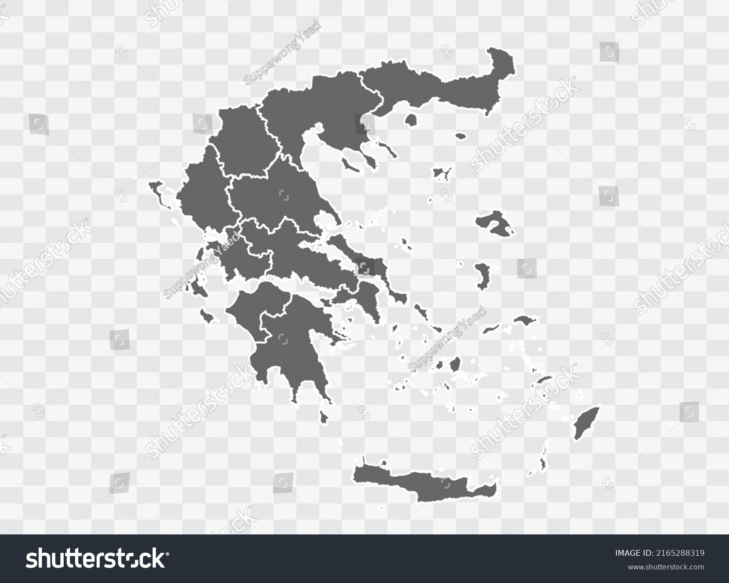 Greece Map Grey Color On Backgound Stock Vector (Royalty Free ...