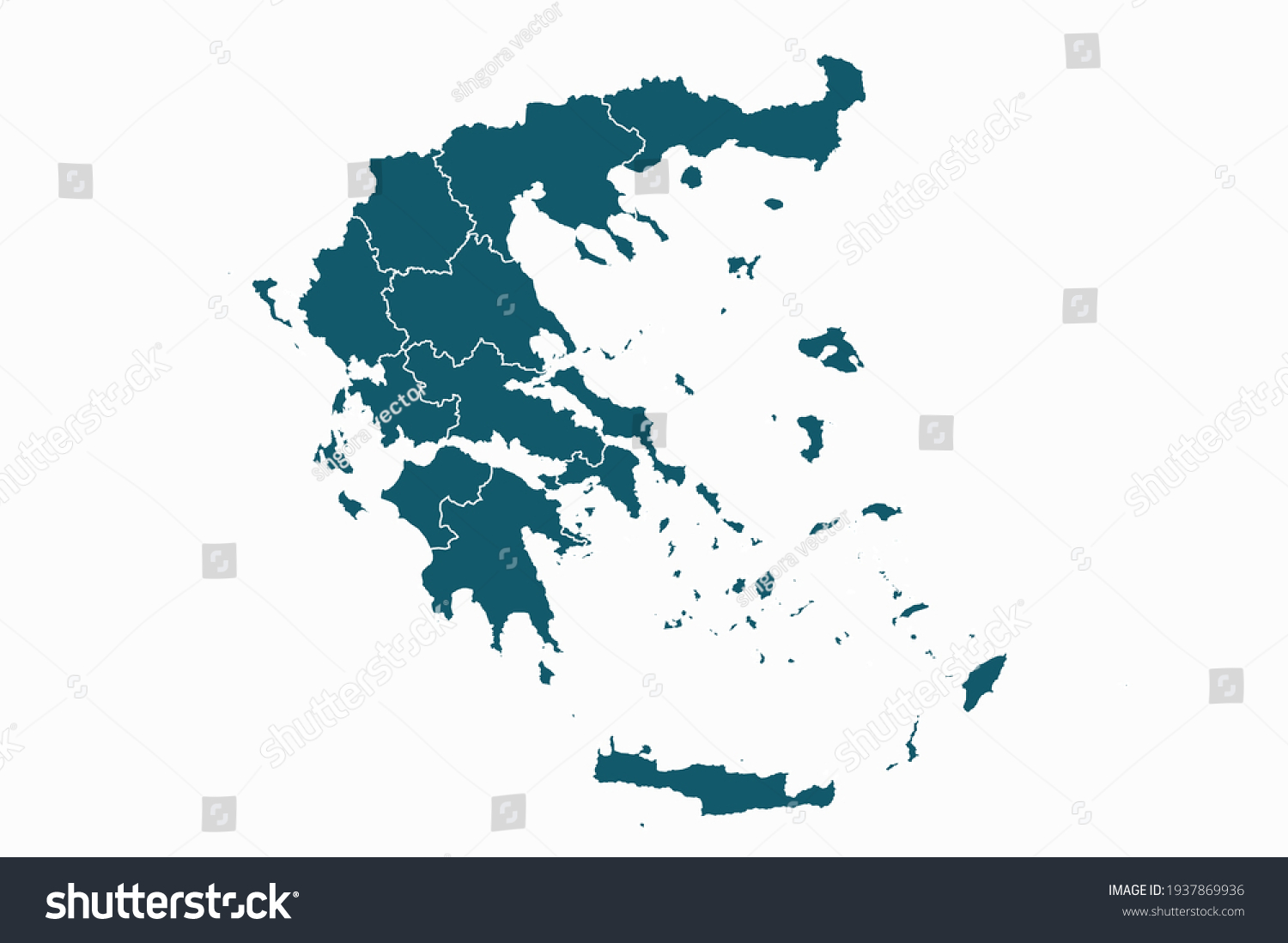 SVG of Greece map vector. blue color on white background. svg