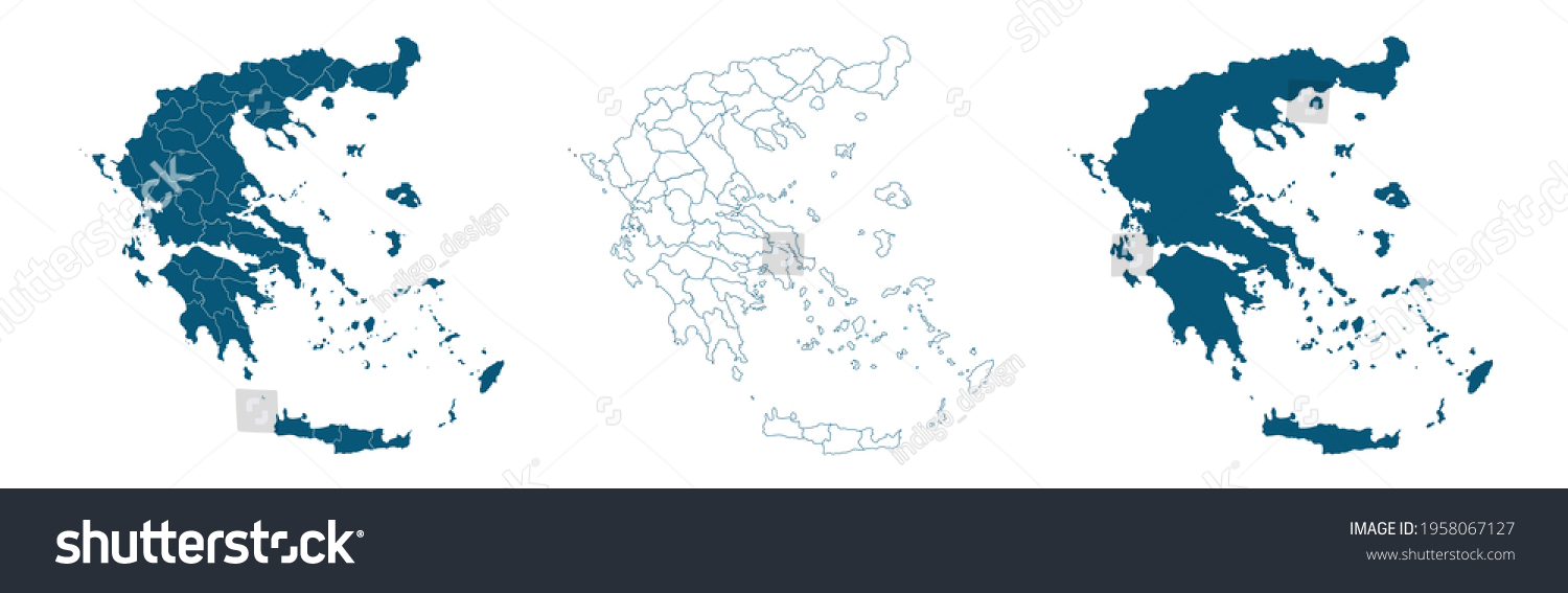 SVG of Greece Vector Map Regions Isolated. Vector illustration svg
