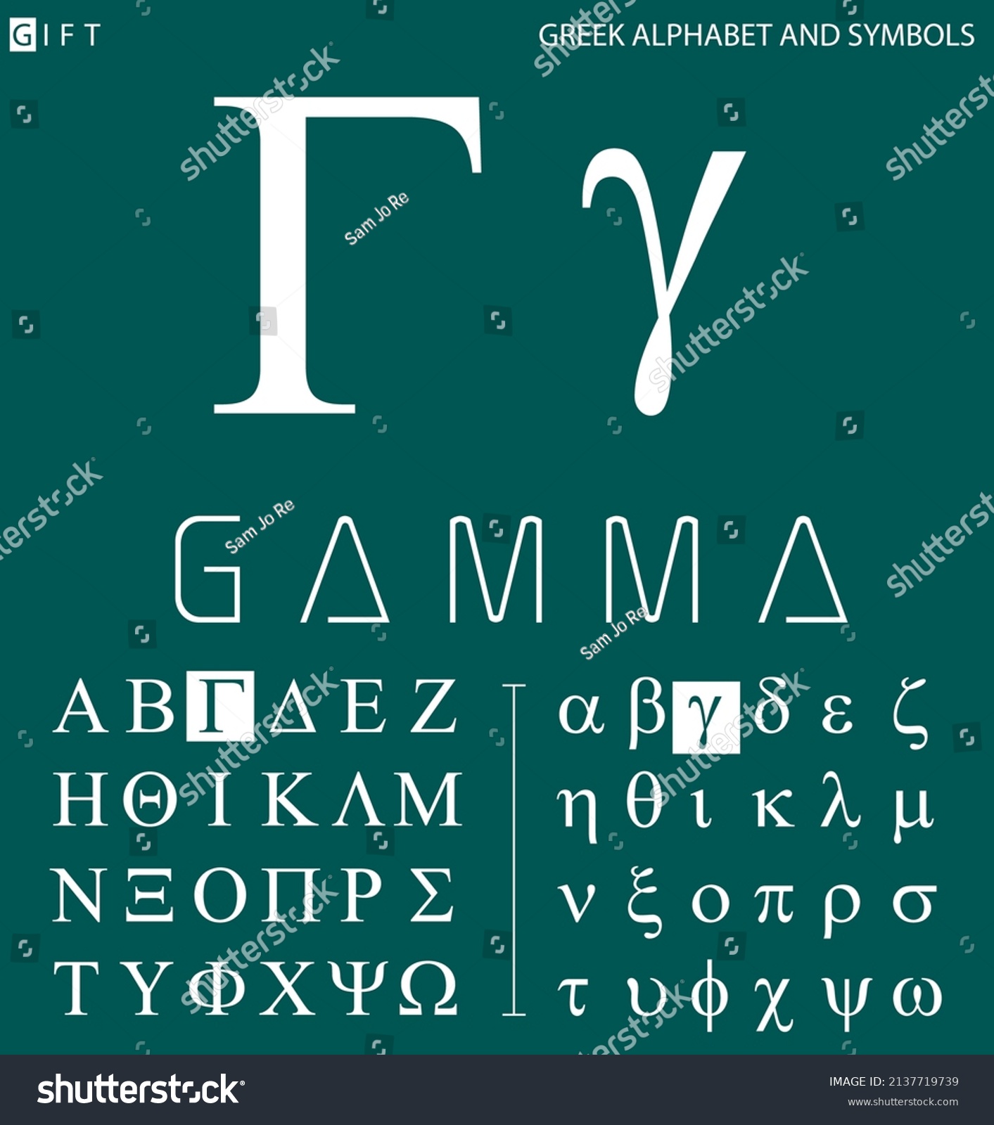 Alphabet Et Symboles Grecs Lettre Gamma Image Vectorielle De Stock