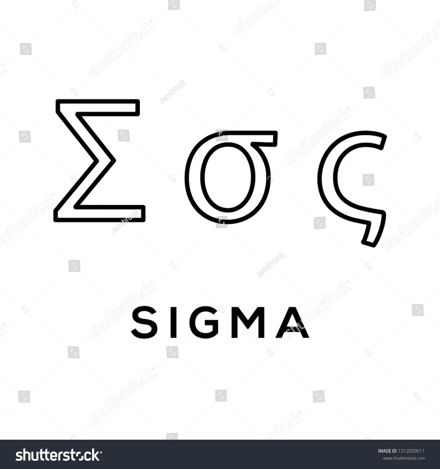 Greek Alphabet Sigma Vector Icon Logo Stock Vector (Royalty Free ...