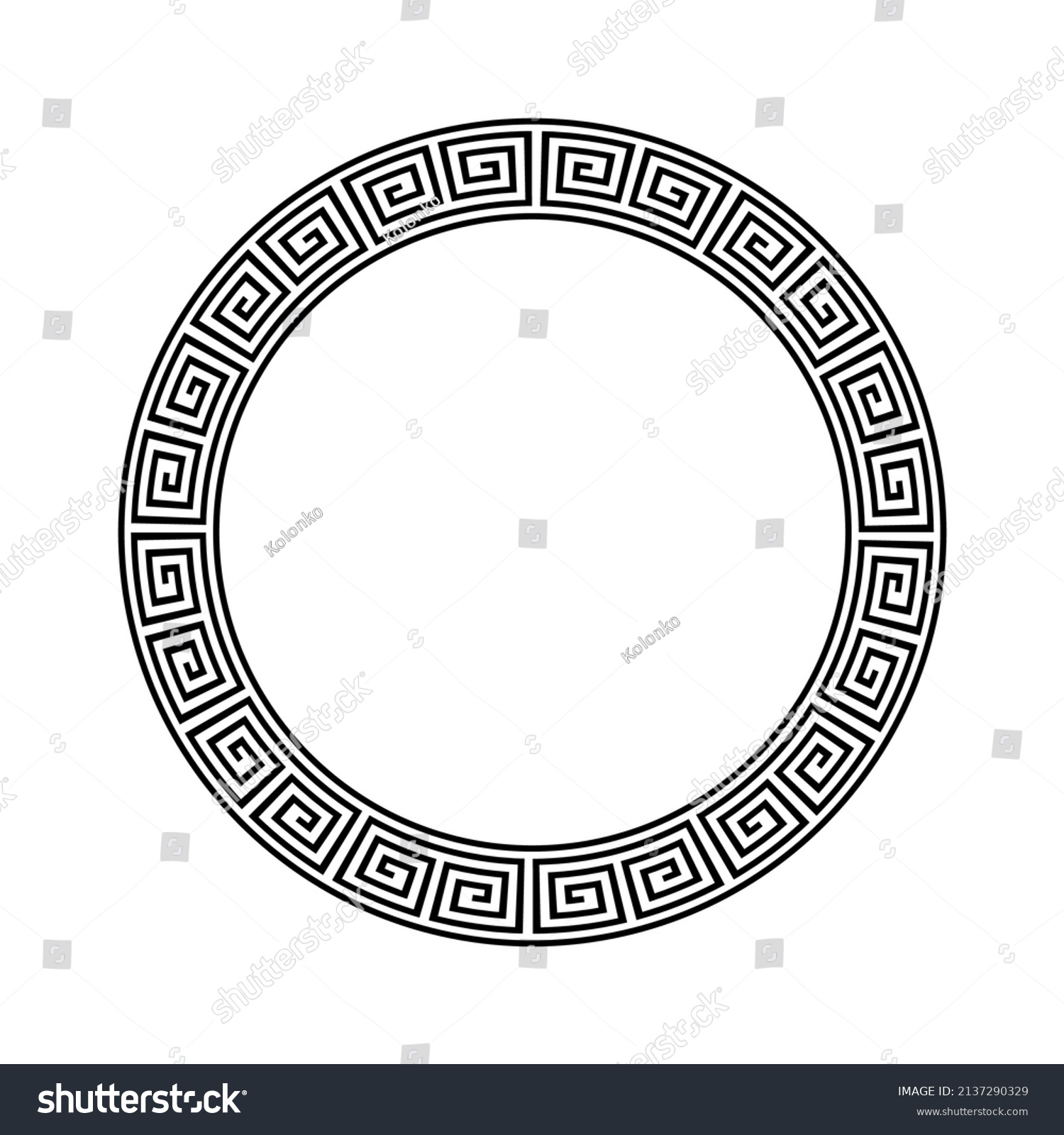 Greek Circle Pattern Border Vector Round Stock Vector (Royalty Free ...