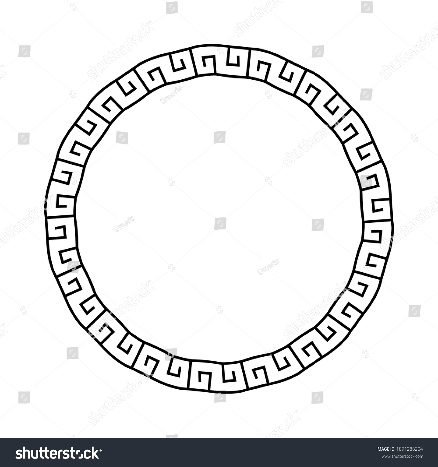 Greek Frame Meander Pattern Border Circle Stock Vector (Royalty Free ...