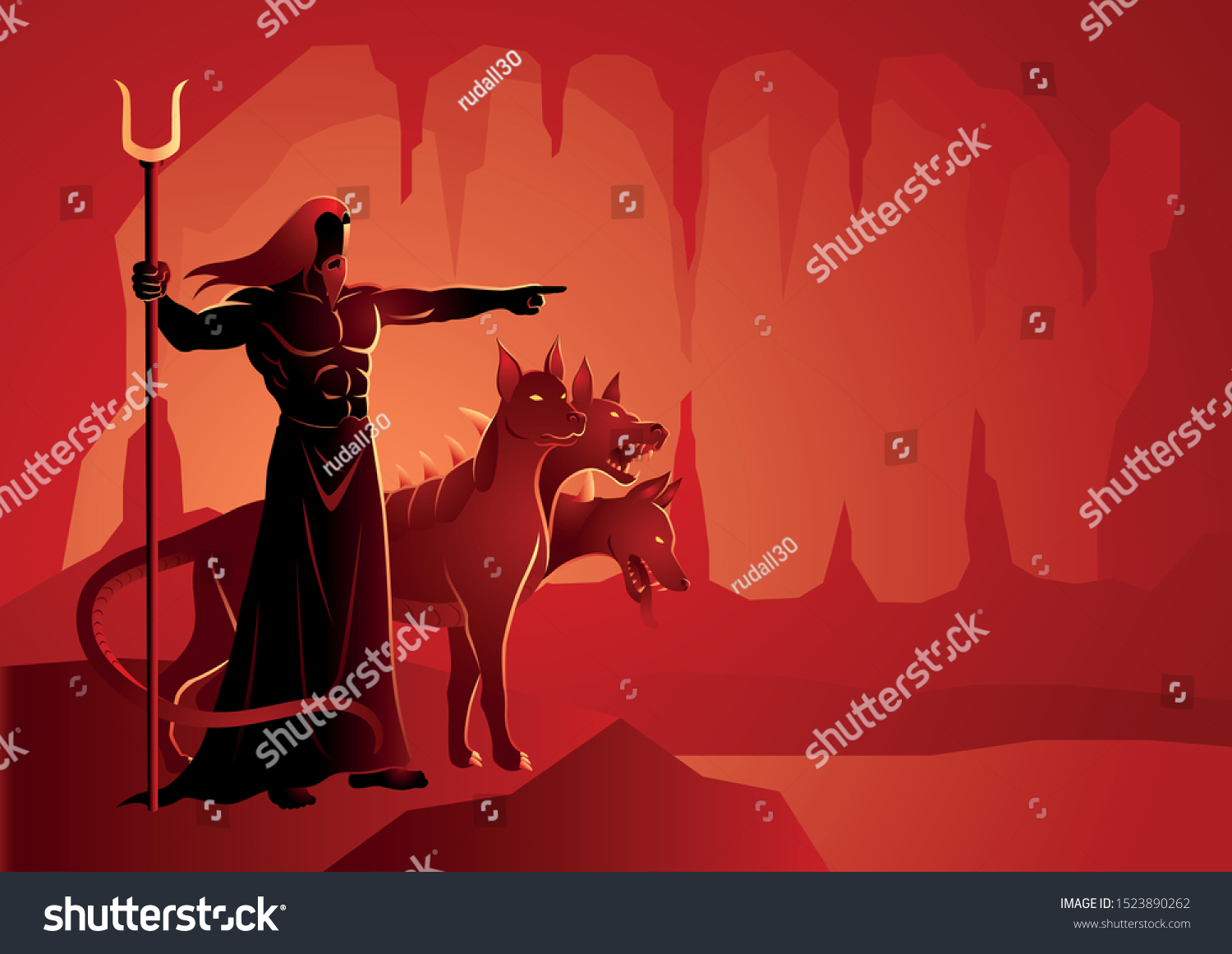SVG of Greek god and goddess vector illustration series, Hades, the god of the dead and the king of the underworld svg