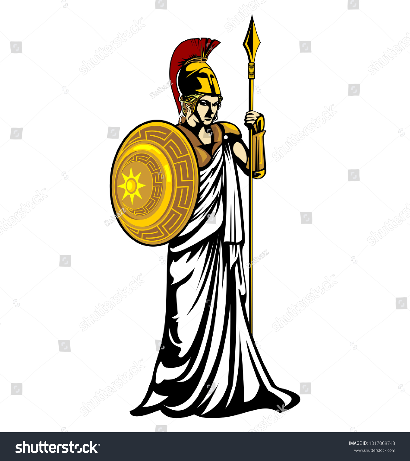 SVG of Greek Goddess Athena illustration vector template svg