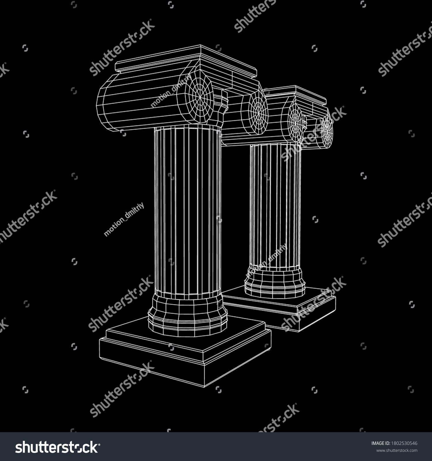 Greek Ionic Column Ancient Pillars Roman Stock Vector Royalty Free 1802530546 Shutterstock
