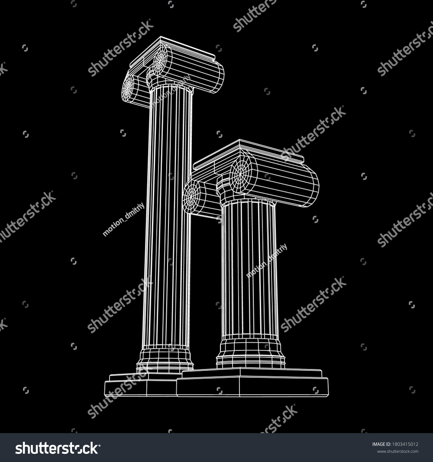 Greek Ionic Column Ancient Pillars Roman Stock Vector Royalty Free 1803415012 Shutterstock