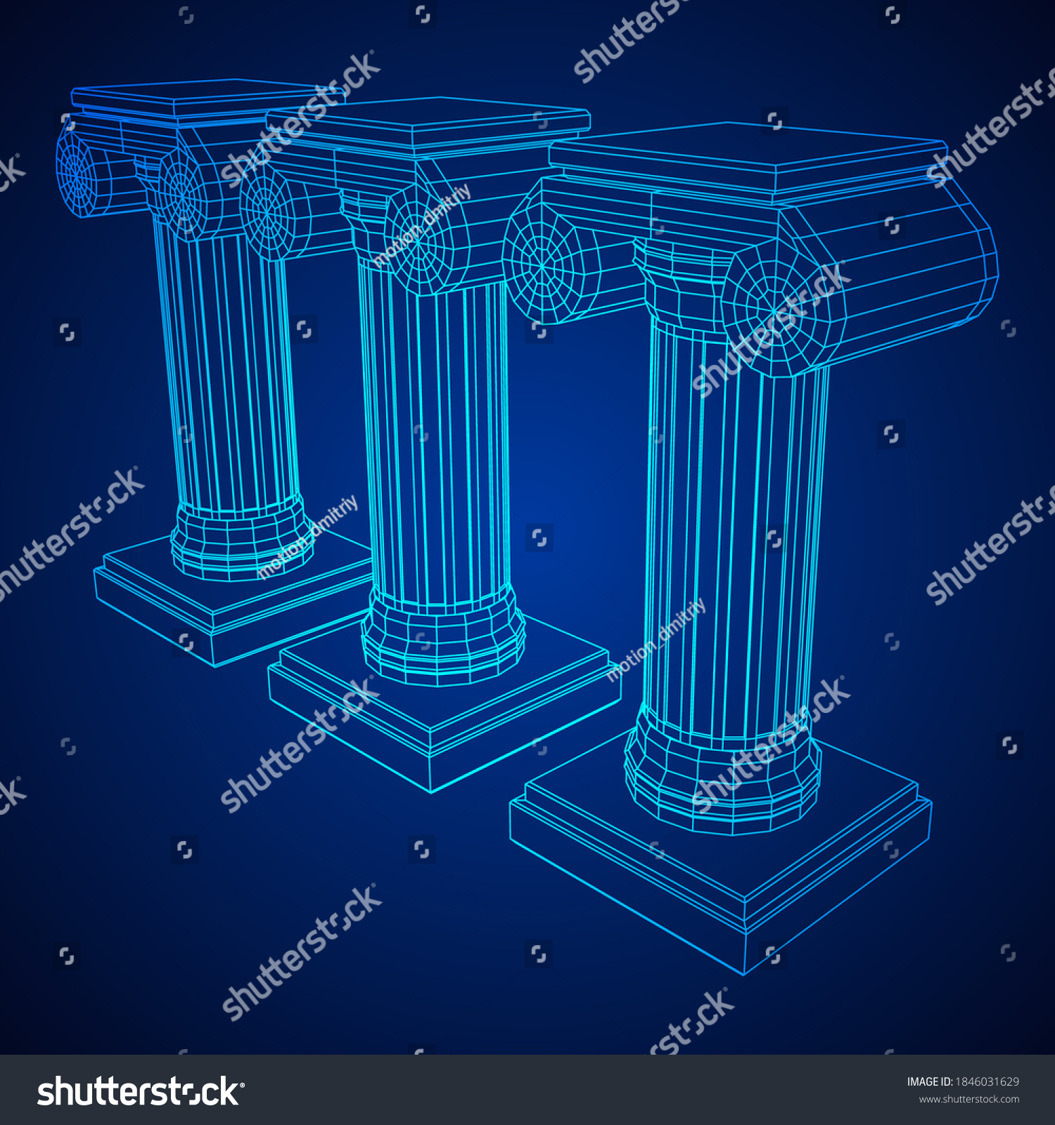 Greek Ionic Column Ancient Pillars Roman Stock Vector Royalty Free 1846031629 Shutterstock