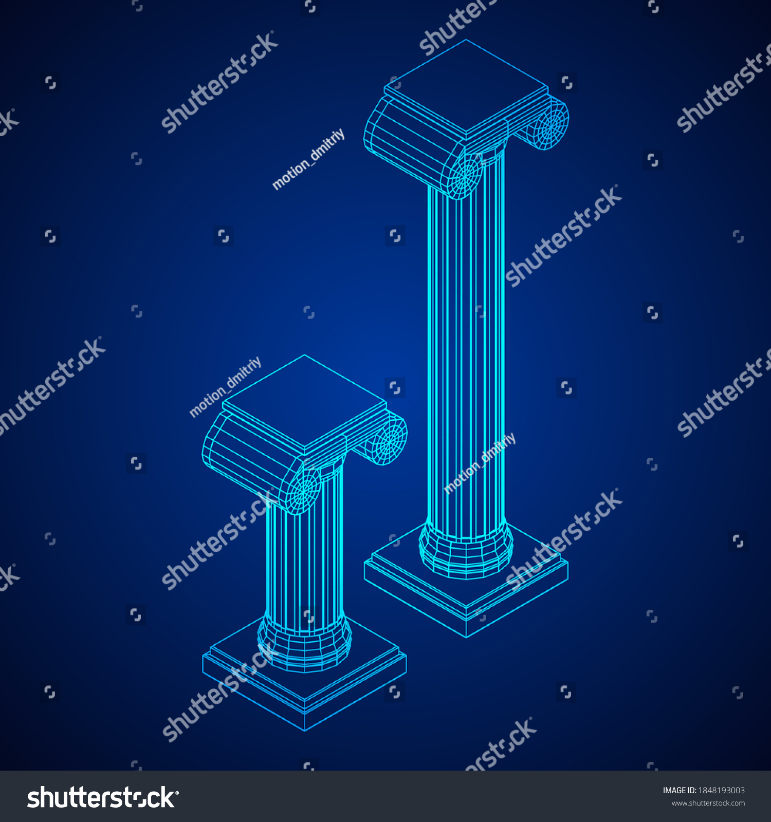 Greek Ionic Column Ancient Pillars Roman Stock Vector Royalty Free 1848193003 Shutterstock