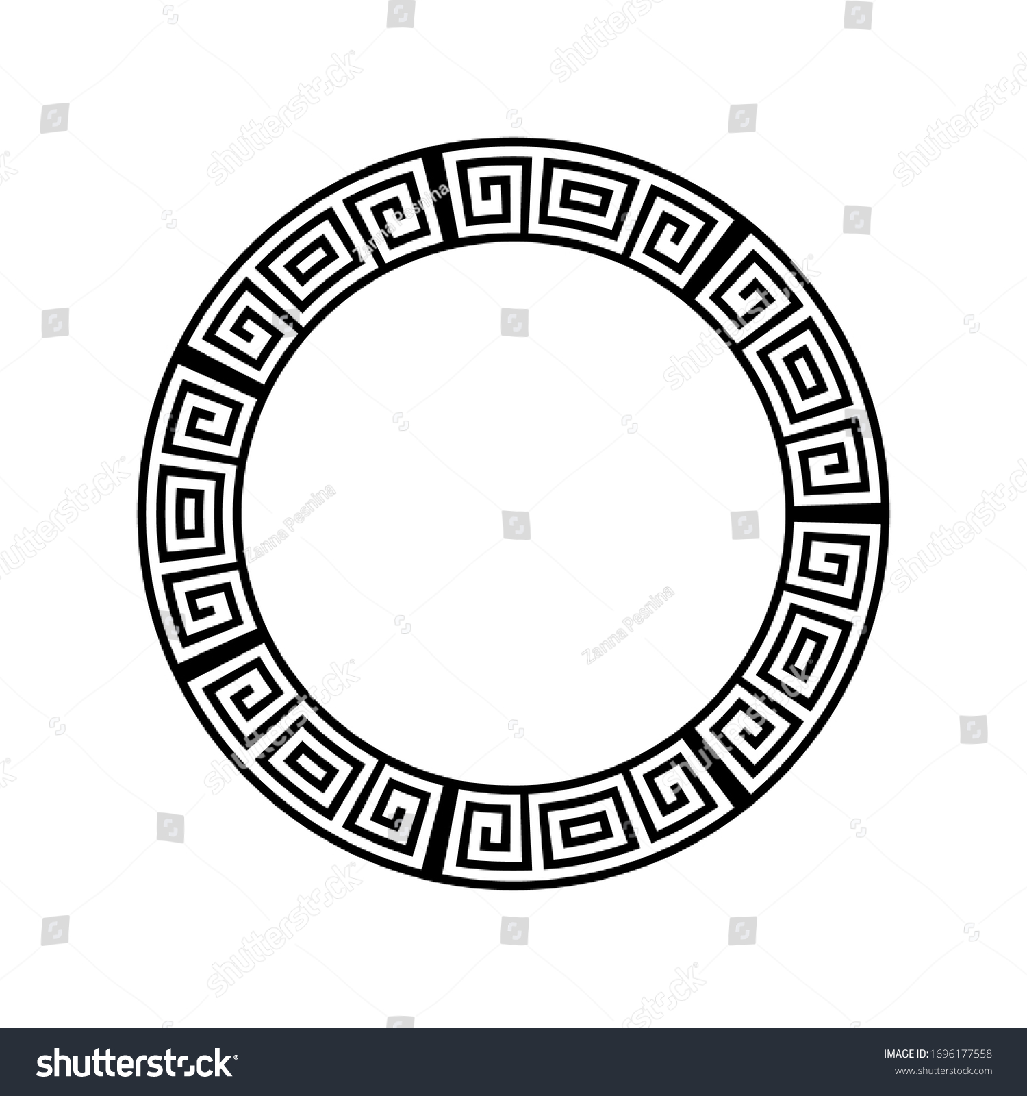 Greek Key Round Frame Greek Border Stock Vector (Royalty Free) 1696177558