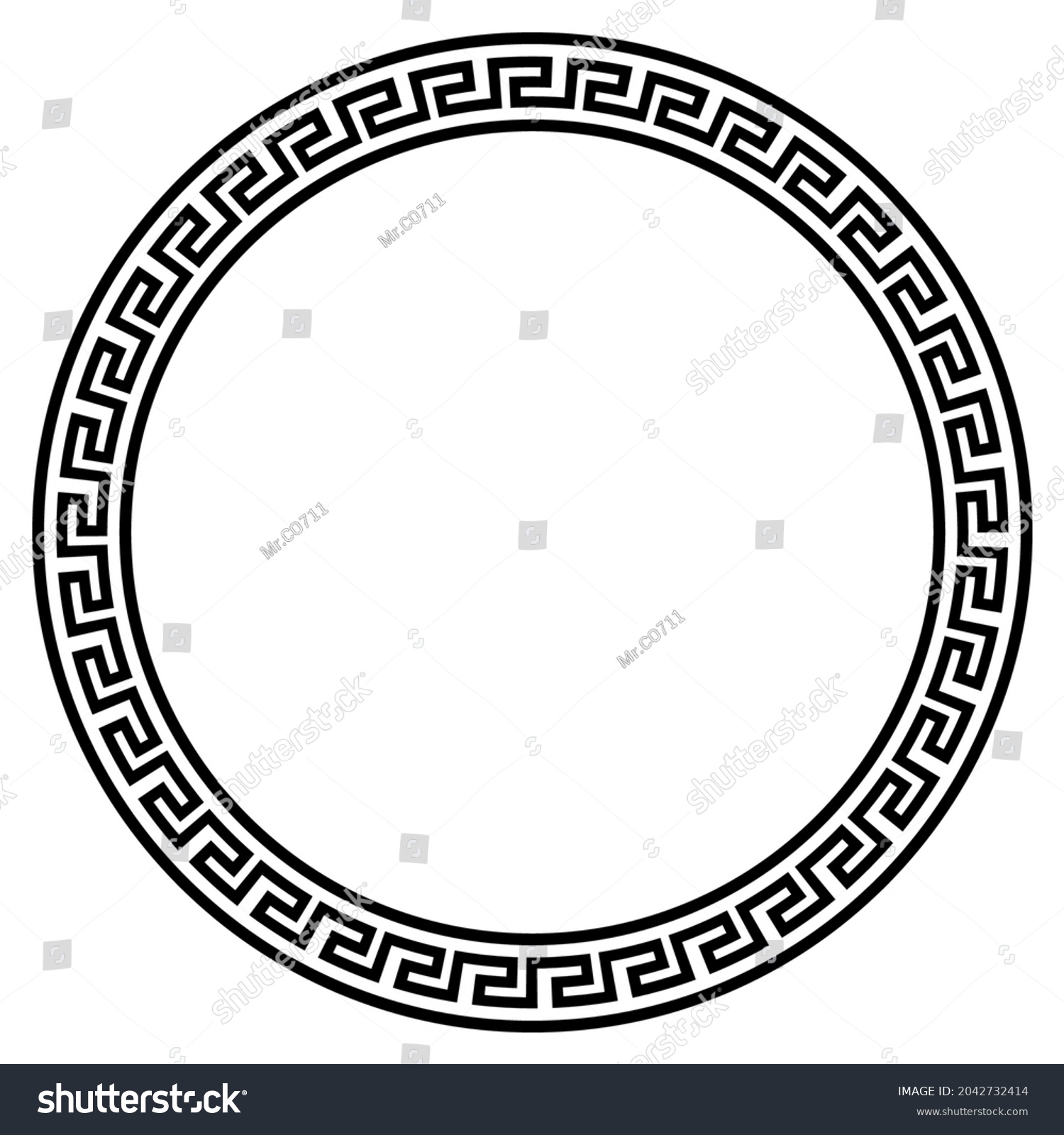 Greek Key Round Frame Isolated On Stock Vector (Royalty Free ...