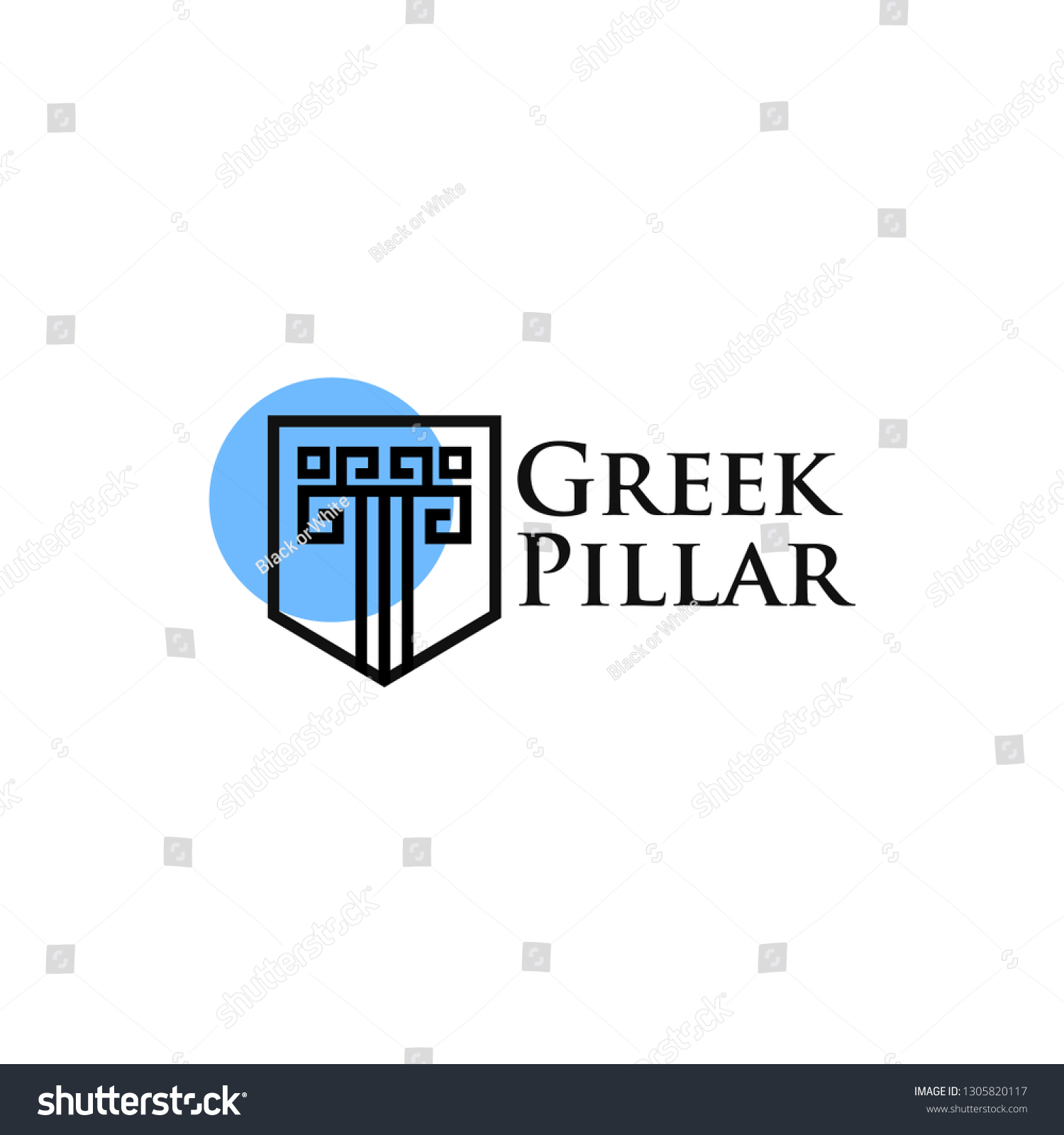 Greek Logo Design Stock Vektorgrafik Lizenzfrei 1305820117