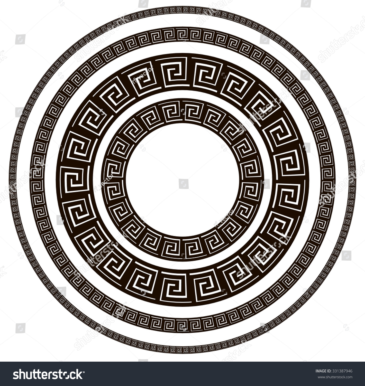 Greek Meander Pattern Circles Stock Vector (Royalty Free) 331387946 ...