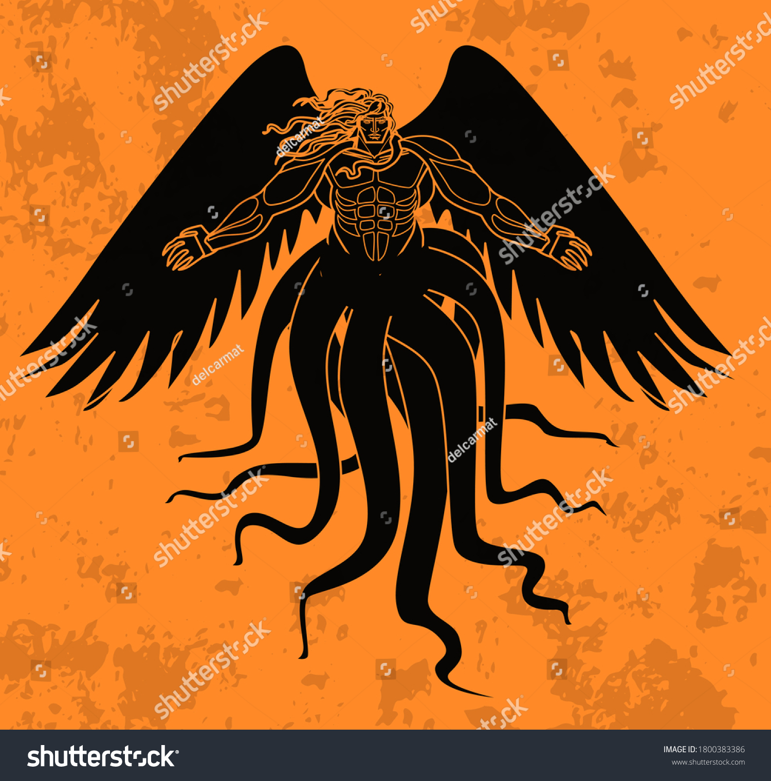 Mitología Griega Titan Monstruo Tifón Con: Vector De Stock (libre De ...