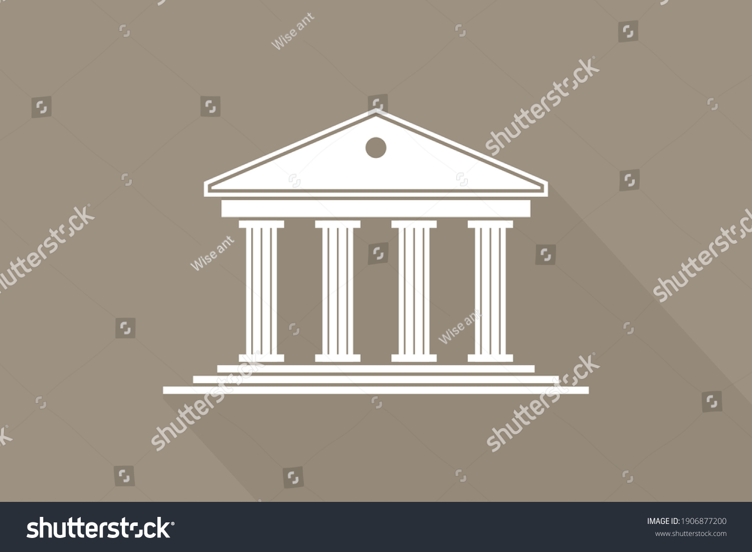 SVG of Greek temple. Icon of roman parthenon. Ancient building with columns. Greece architecture with pillar and acropolis. White logo of rome law, bank and pantheon. Antique symbol. Vector. svg