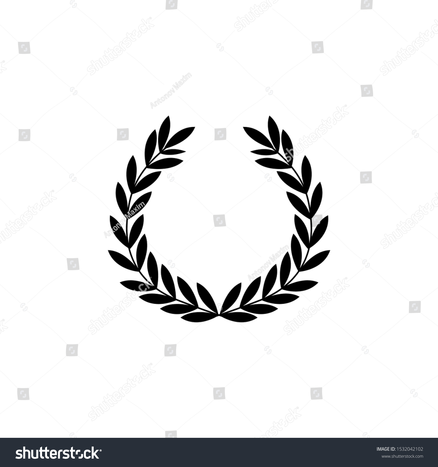 Greek Wreath Symbol Icon Victories Qualities Stock Vector (Royalty Free ...