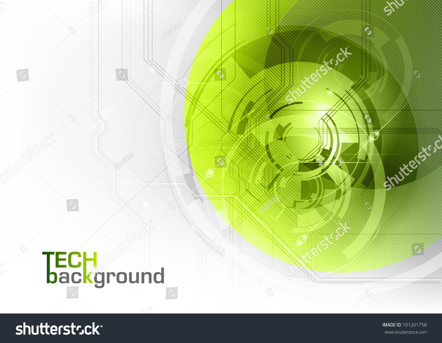 Green Abstract Tech Background On White Stock Vector 101201758