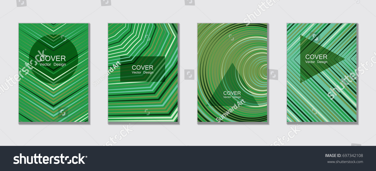 Green Abstract Templates Posters Brochures Banners Stock Vector ...