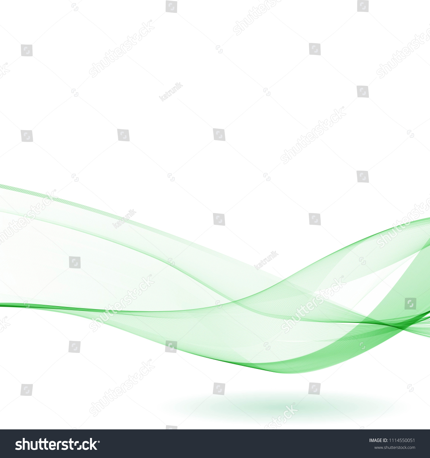 Green Abstract Wave Backgroundsmooth Transparent Lines Stock Vector ...