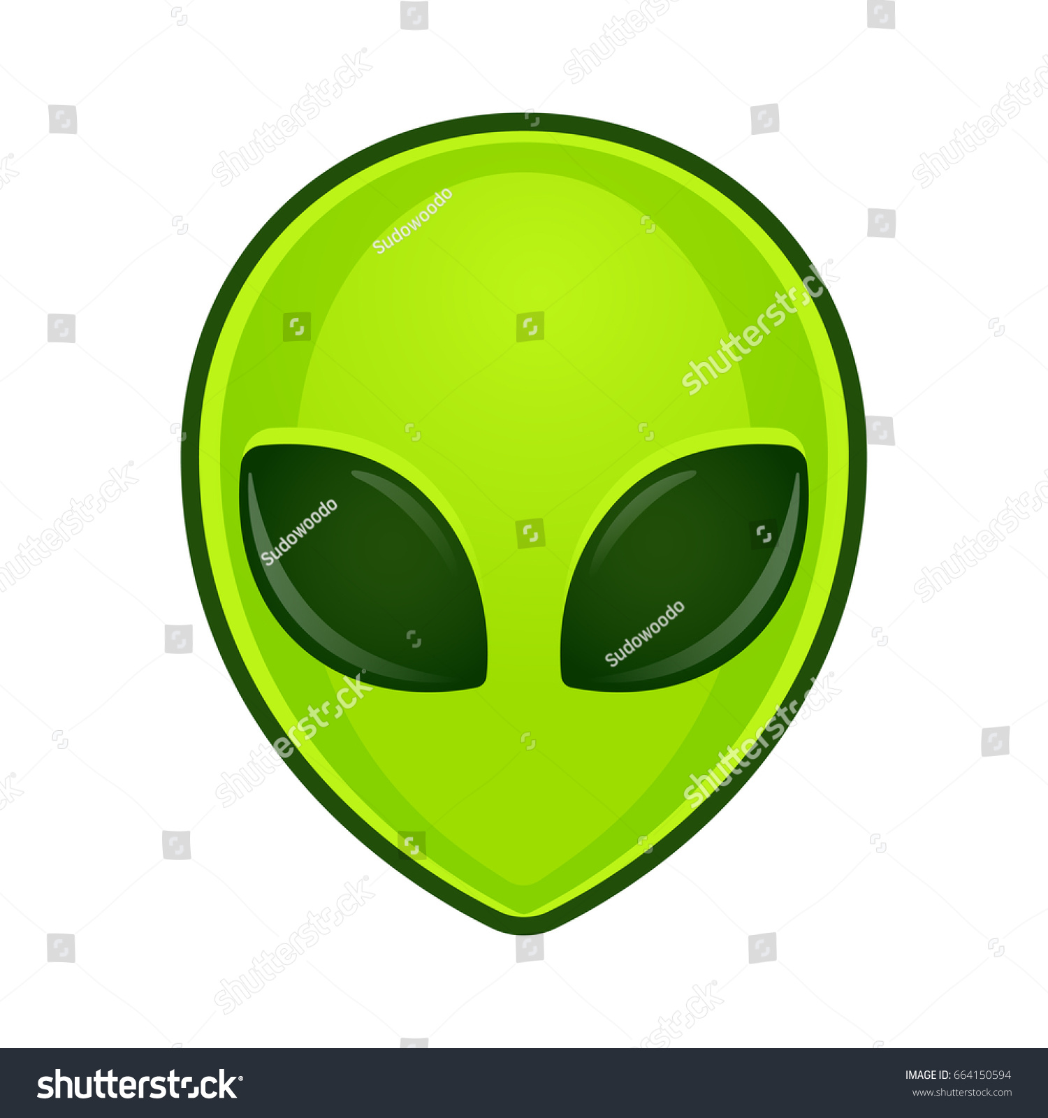 Green Alien Face Emoji Extraterrestrial Humanoid Stock Vector (royalty 