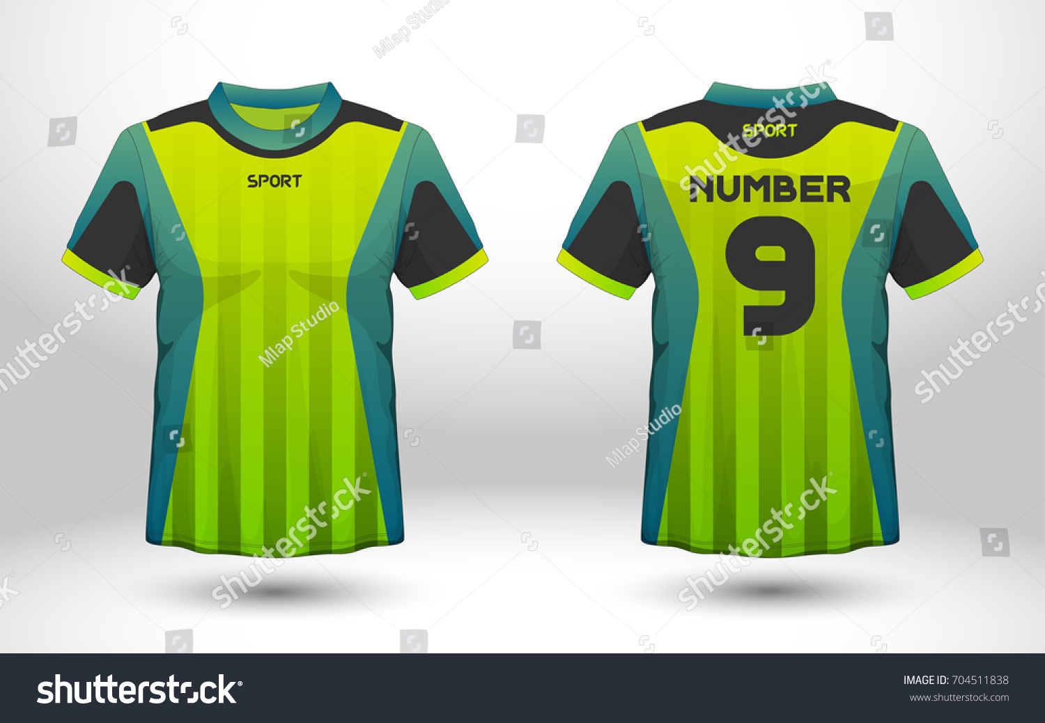 Green Black Layout Football Sport Tshirt Stock Vector 704511838 ...