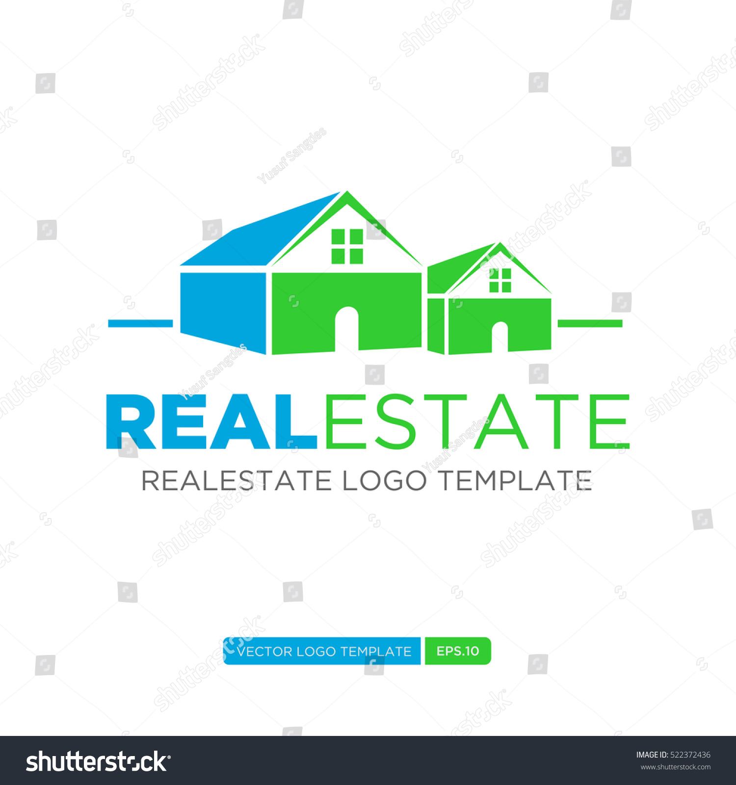 Green Blue Home Logo Vector Real Stock Vector (Royalty Free) 522372436 ...