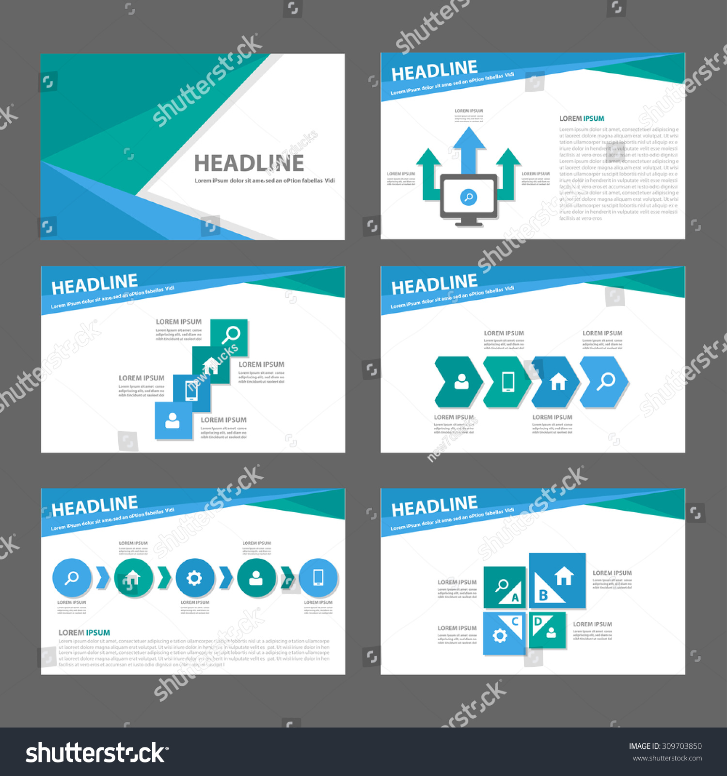 green blue multipurpose infographic presentation template stock green blue multipurpose infographic presentation template stock, Presentation templates