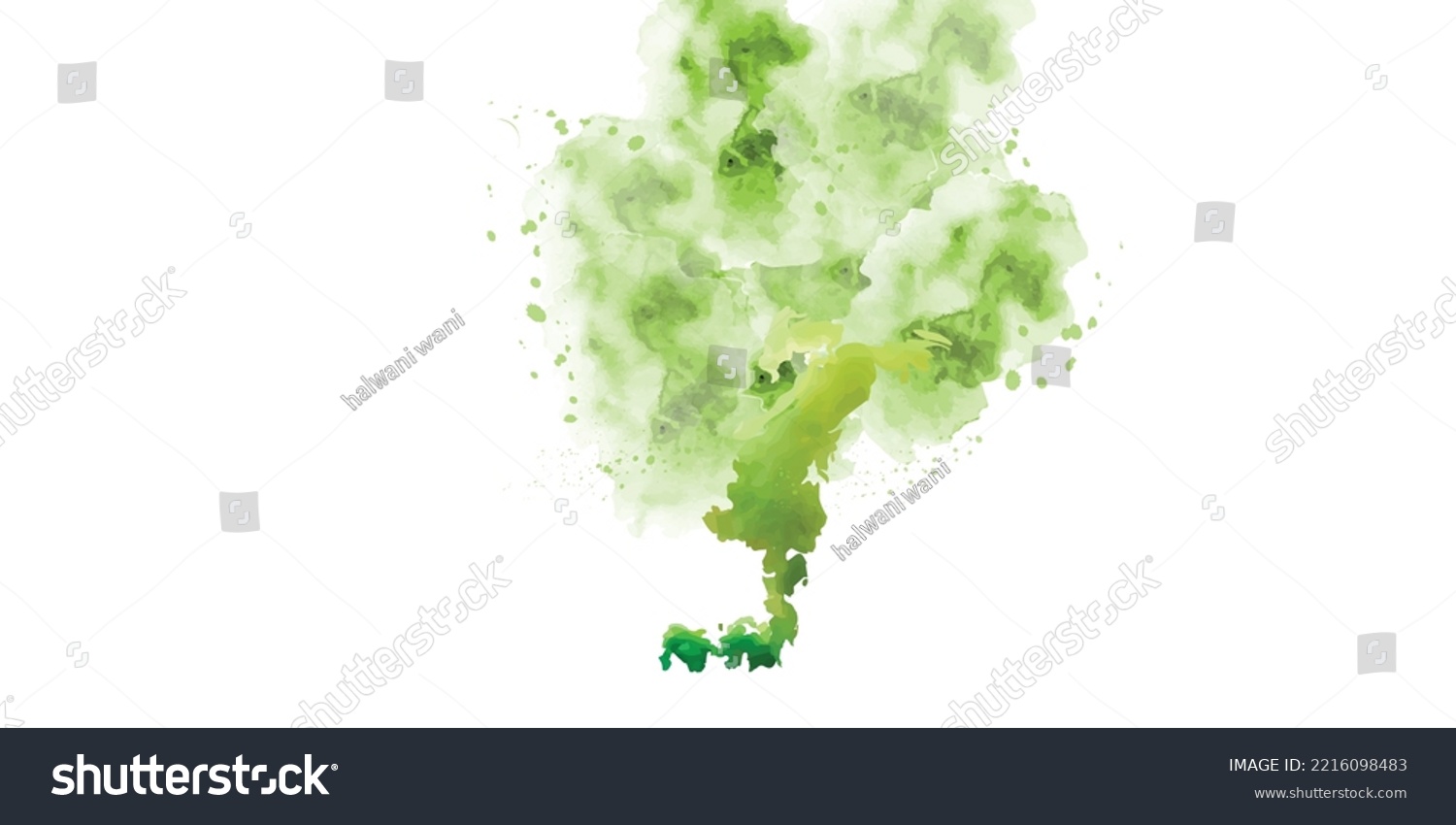 SVG of green and yellow watercolor isolated on a white background. svg