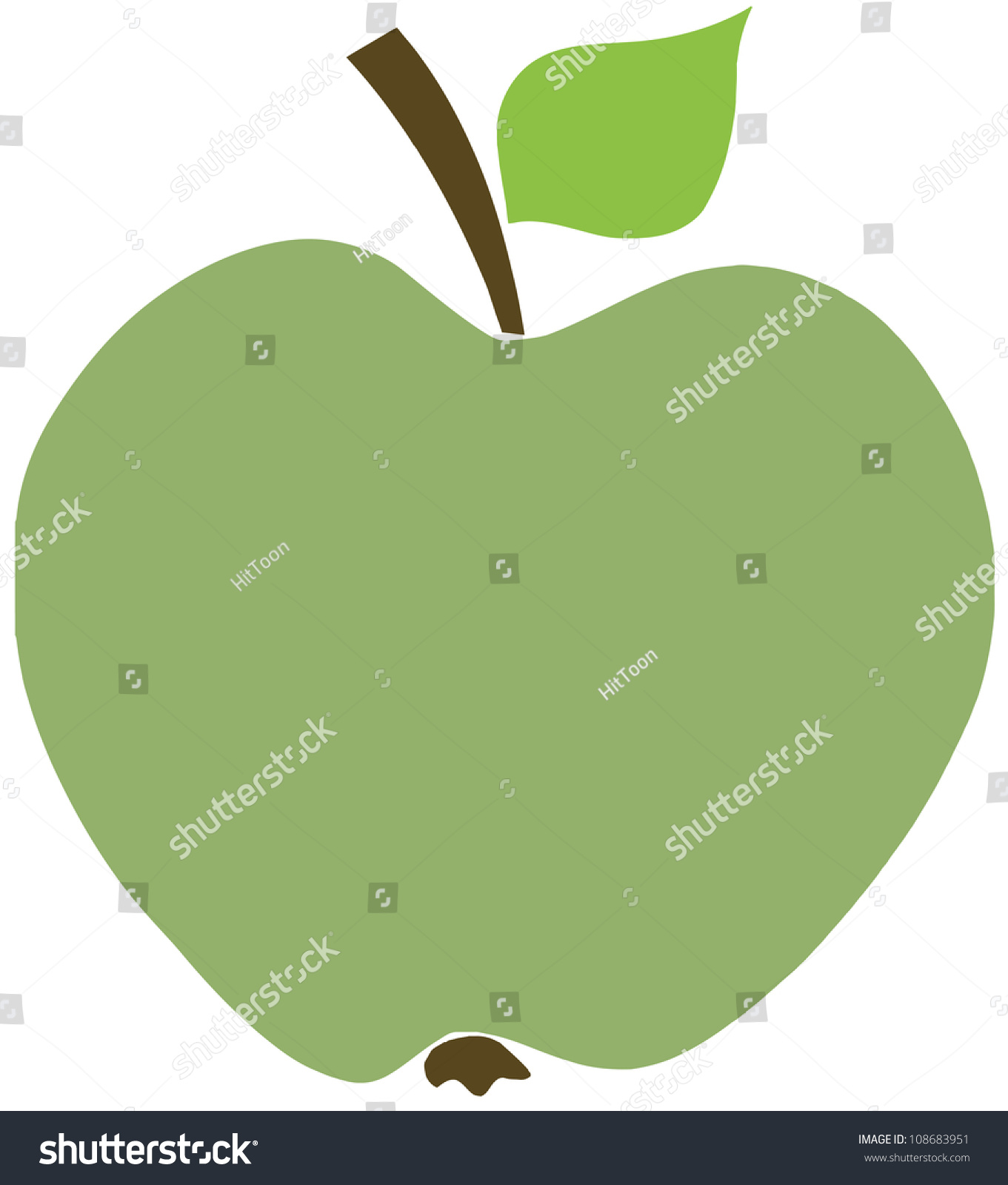 Green Apple Vector Illustration Stock Vector (Royalty Free) 108683951