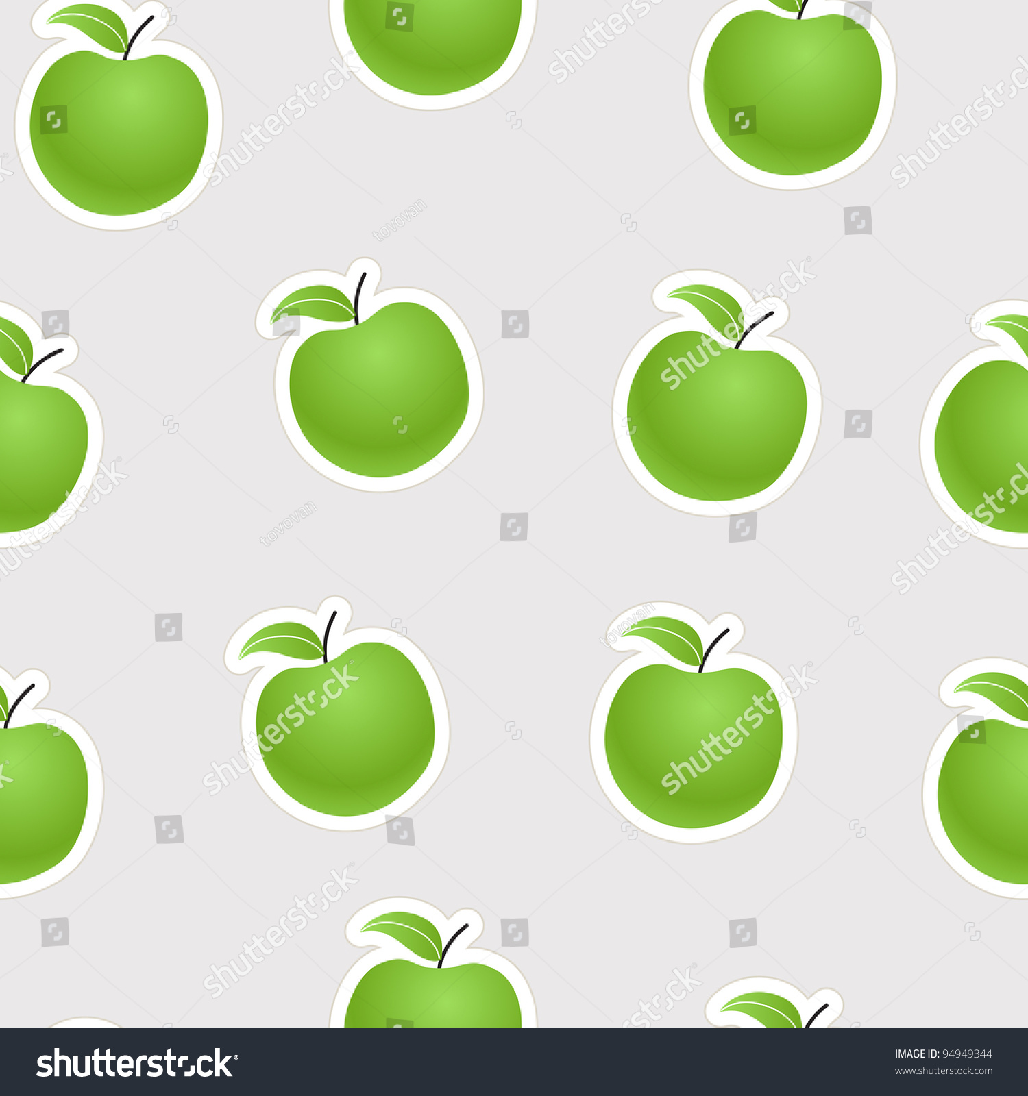 Green Apples Seamless Background Stock Vector Illustration 94949344 ...