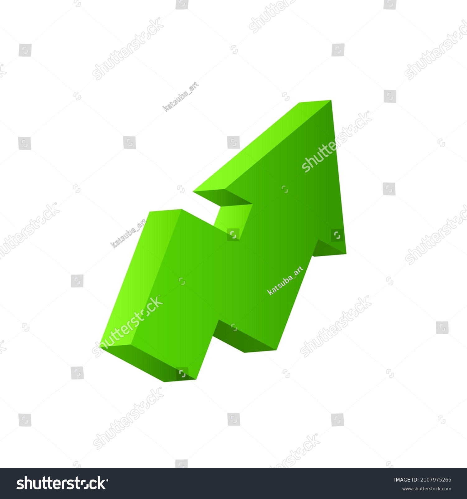 Green Arrow 3d Vector Threedimensional Arrow Stock Vector (Royalty Free ...