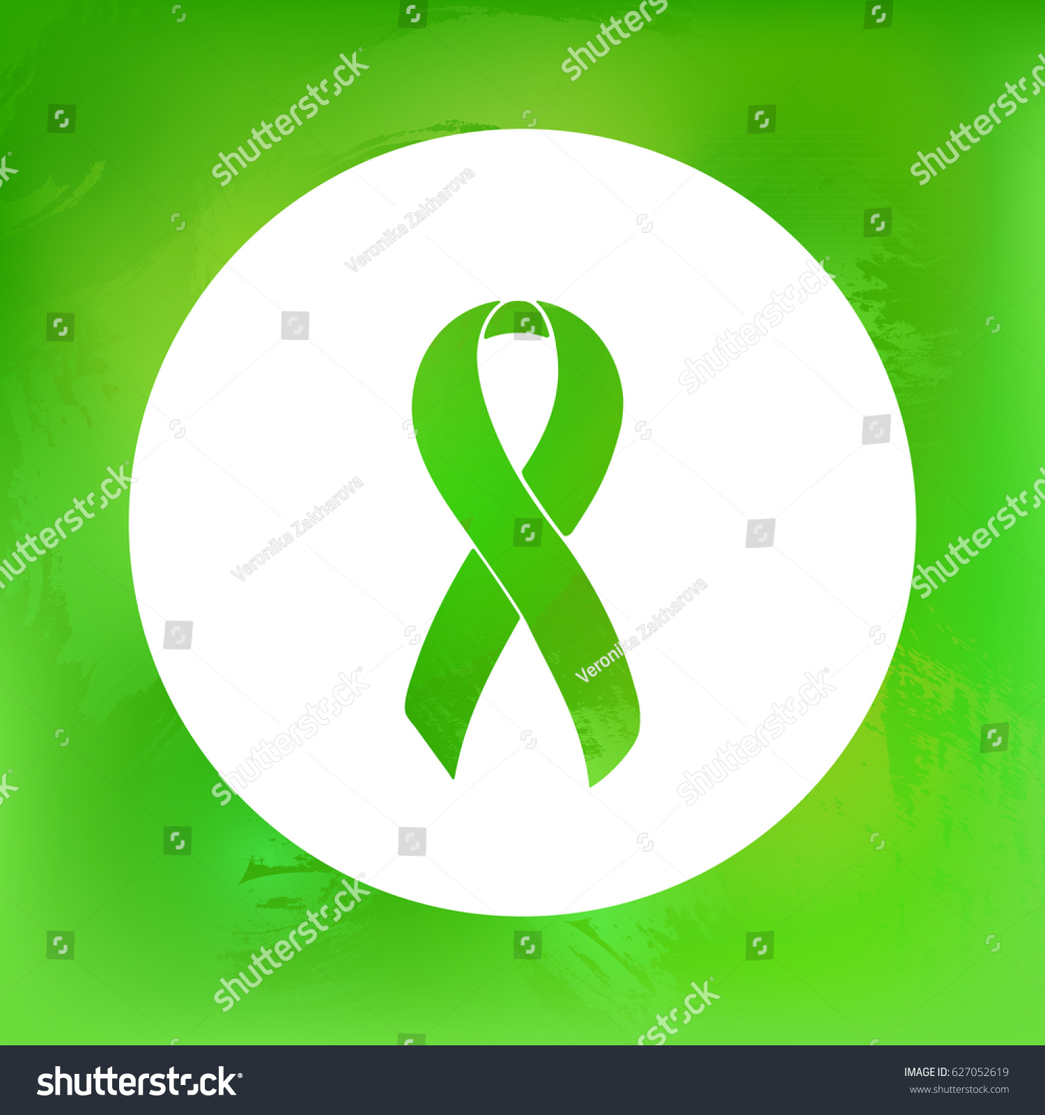 SVG of Green Awareness Ribbon. Depression, Gastroparesis, Glaucoma, Leukemia, Literacy, Mental Illness, Tissue Donation, Cerebral Palsy, Adrenal, Dwarfism. Isolated icon. Watercolor painted background. svg