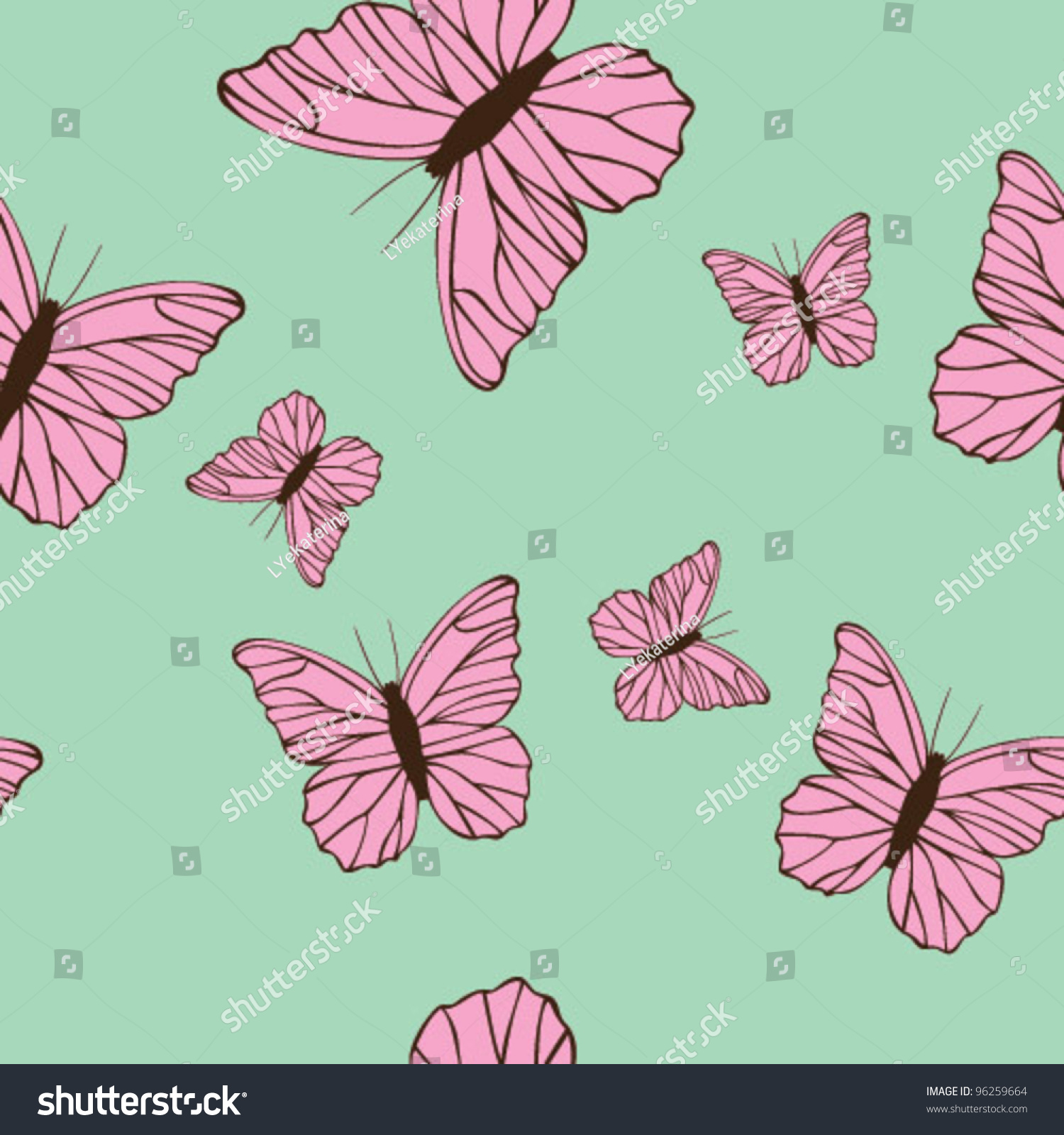 Green Background Butterflies Vector Stock Vector (Royalty Free ...