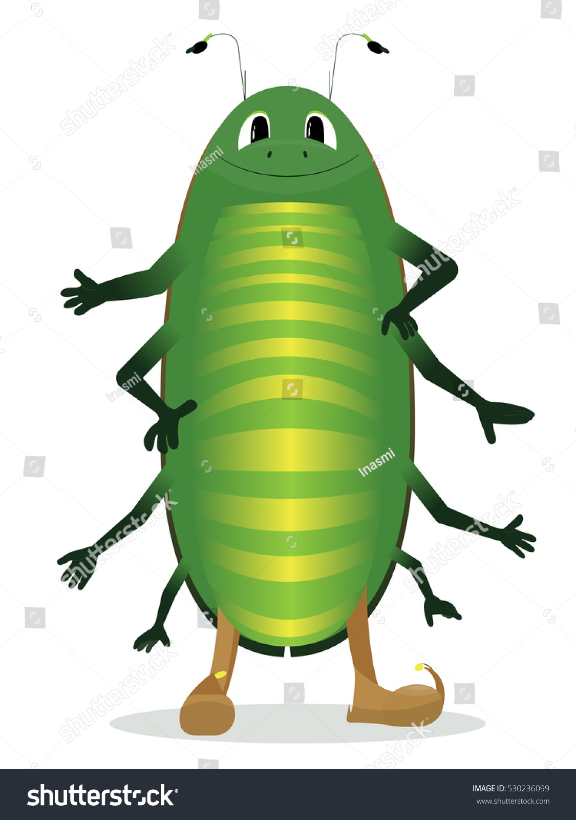 Green Beetle Character Vector Stock Vector Royalty Free