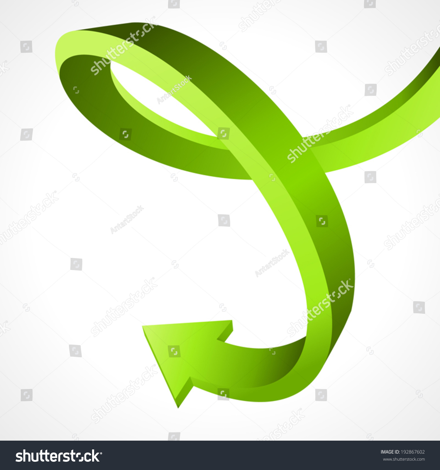 Green Bend Arrow Vector Illustration Stock Vector (Royalty Free ...