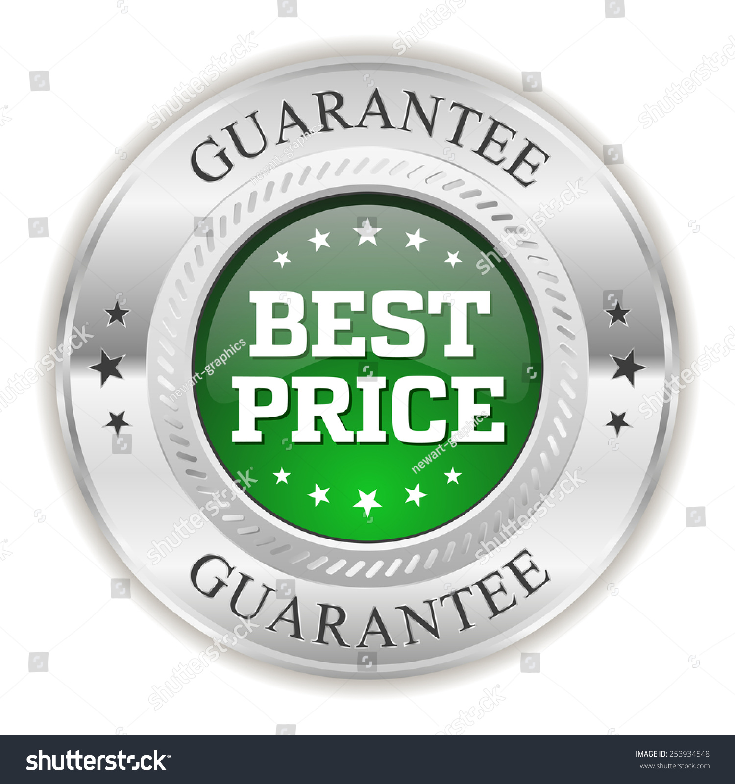 Green Best Price Badge Silver Border Stock Vector (Royalty Free ...