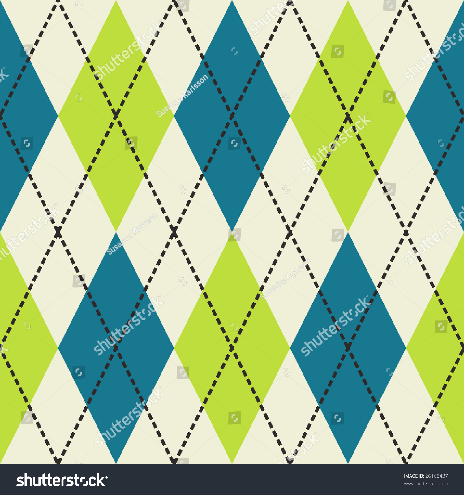 Green, Blue And White Seamless Argyle Pattern Stock Vector 26168437 ...